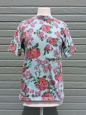 Carole Little Mint Green Short-Sleeve Floral Pocket Tee